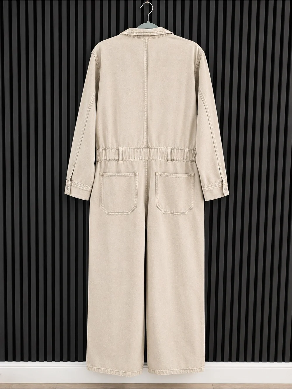 Universal Thread Utility Jumpsuit Womens 16 Beige Long Sleeve Cotton NWT